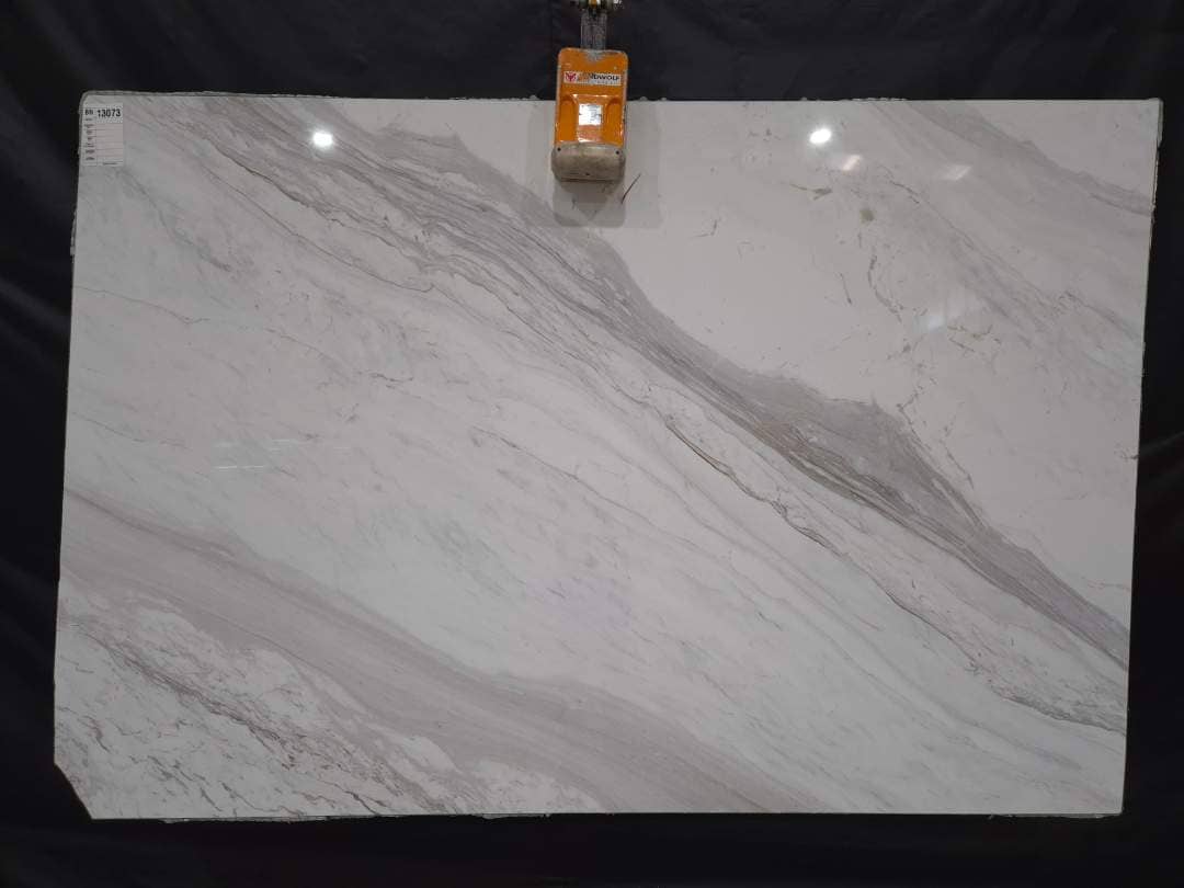 Volakas Polished marble slab in White