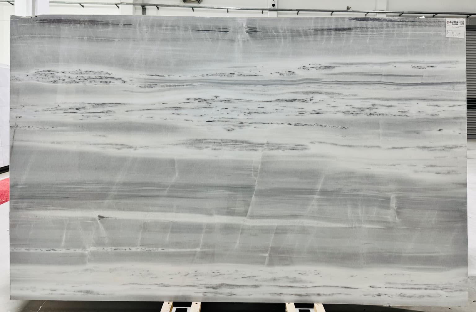 İce blue polished marble slab in Grey